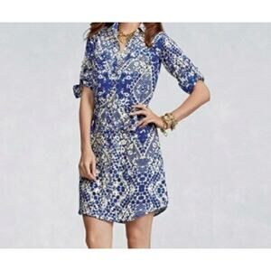 Cabi Royal Blue Jewel Shirt Dress Size Xs